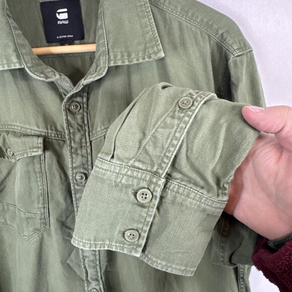 G-Star Raw ARC 3D Slim Fit Military Green Button Up Shirt Men’s XL - Picture 2 of 7